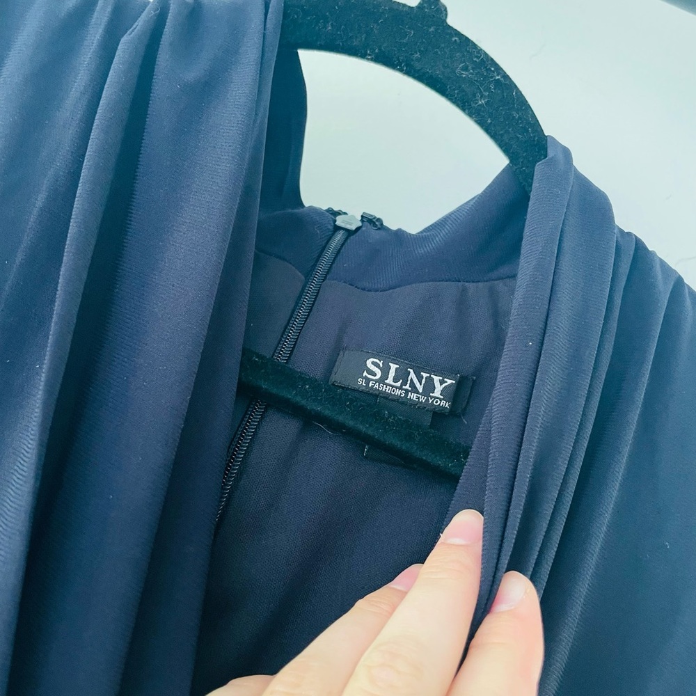 Deep Blue Ruffle Dress - Picture 5 of 7